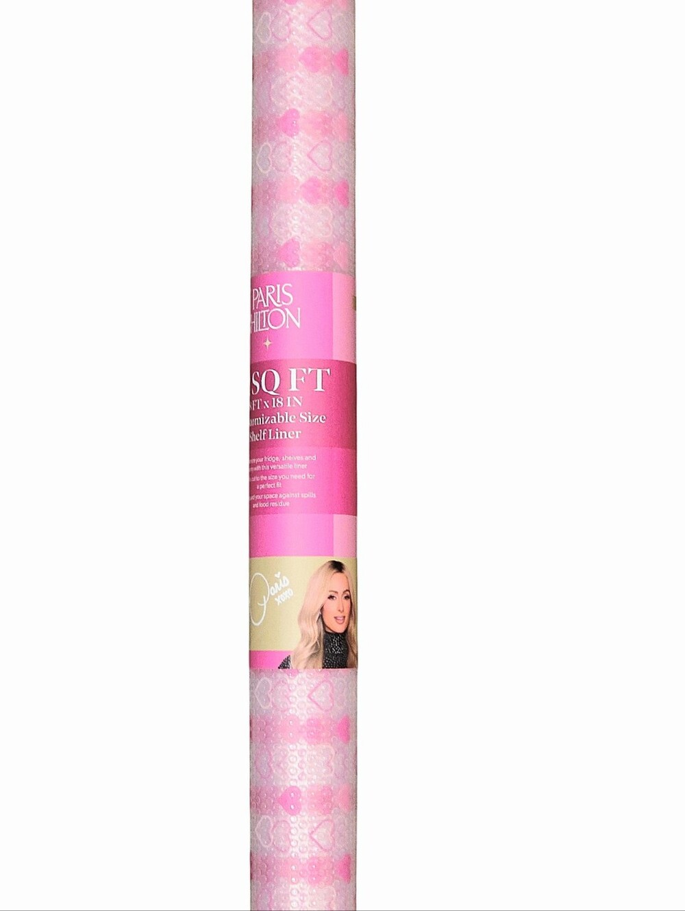 Paris Hilton Pink Heart-Print Customizable Size Shelf Liner
